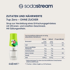 SodaStream 7UP Sirup 3stk, Сироп для приготовления 7UP, без сахара, 440 мл х 3 штуки