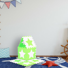 relaxdays 45 x Puzzlematte Sterne weiss-grun 45 x коврик-пазл звезды бело-зеленый