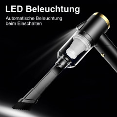 OKWISH OKWISH Akku-Handstaubsauger Handstaubsauger Autostaubsauger Hand Auto Akku Staubsauger Kabellos, 120,00 W, Beutellos, Faltbar 3 in 1 Funktional 4500Pa 4000mA-Akku Wohnungen Auto mit Licht  Беспроводной ручной пылесос OKWISH, ручной пылесос, автомоб