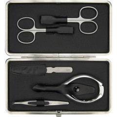 Kai Beauty Care Nagelpflege-Set im Nappaleder-Stahlrahmen-Etui 5-teilig  Набор для ухода за ногтями в стальном футляре из 5 предметов из кожи наппа.