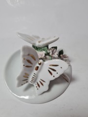 Винтажная статуэтка с позолотой "Бабочки на цветах", 12см x 6см, Германия, 1960-70гг.