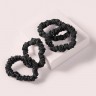 The Hair Edit Black Ruched Ribbon Scrunchies  Черные резинки для волос с рюшами и лентой