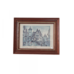 Картина винтажная "Ротенбург-об-дер-Таубер" Plonlein, 25 x 20 см, Германия, 1950-60гг.