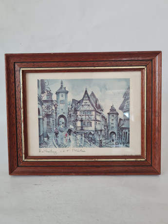 Картина винтажная "Ротенбург-об-дер-Таубер" Plonlein, 25 x 20 см, Германия, 1950-60гг.