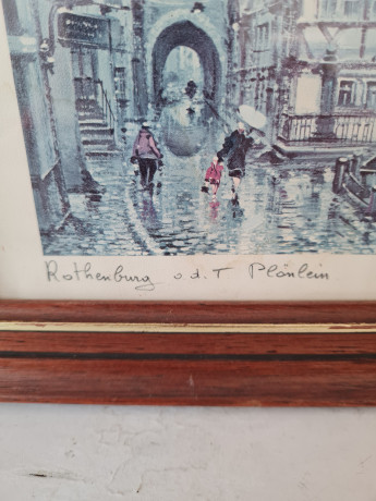 Картина винтажная "Ротенбург-об-дер-Таубер" Plonlein, 25 x 20 см, Германия, 1950-60гг.