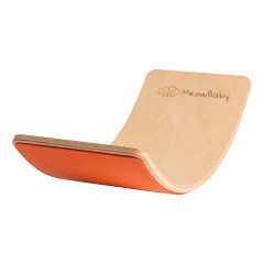 MeowBaby Balance Board fur Kinder 80x30cm aus Holz mit Filz Балансборд детский 80х30см из дерева с войлоком