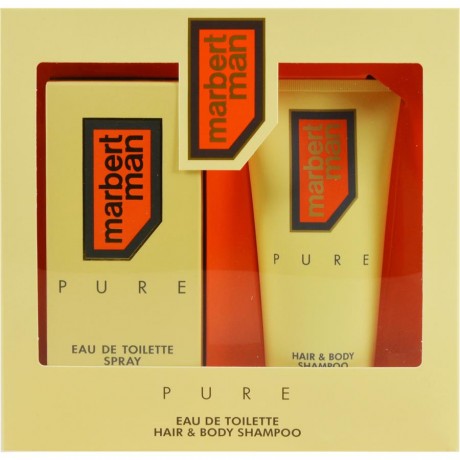 Marbert (Марберт)  ManPure Geschenkset Подарочный набор, Eau de Toilette Туалетная вода Spray Спрей 75 мл + Hair & Body Shampoo 200 мл / 1 шт.