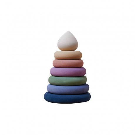 Montessori® Stapelturm Aussen weiss Укладочная башня снаружи белого цвета