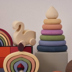 Montessori® Stapelturm Aussen weiss Укладочная башня снаружи белого цвета