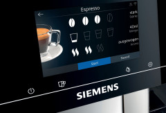 SIEMENS SIEMENS Kaffeevollautomat EQ.700 Inox silber metallic TP705D47, Full-Touch-Display, bis 10 Profile speicherbar, Milchsystem-Reinigung  Полностью автоматическая кофемашина SIEMENS EQ.700 Inox Silver Metallic TP705D47, сенсорный дисплей, возможность