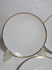 Тарелка винтажная Kahla с золотым ободком, фарфор, 3 шт., 19 см, Германия, 1970-80гг.