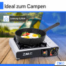 ZMC ZMC Gaskocher Edelstahl Gaskocher 1-flammig + Aufbewahrungskoffer + 20 Gaskartuschen, (Butangas Campingkocher fur Innenraum/Outdoor, Campinggaskocher 2,2 kW mit Piezozundung), Kochfeld Herd Gaskocher mit Kartusche, Gaskochfeld fur Camping  Газовая пли