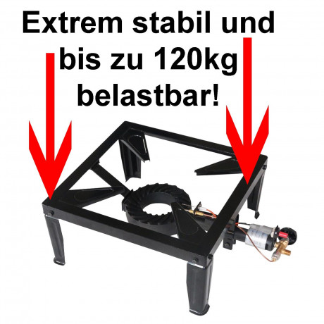 BlueCraft BlueCraft Gaskocher, (mit Piezozundung, Zundsicherung, inkl. Gasschlauch und Gasregler Druckminderer Gas), 10,5 kW 4 Fuss Hockerkocher Campingkocher Gasbrenner 4 Bein, Ideal fur das Zubereiten grosserer Mengen an Speisen  Газовая плита BlueCraft