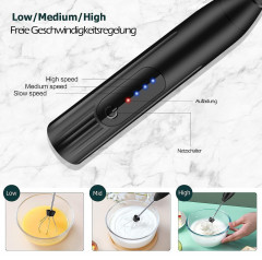 zggzerg zggzerg Akku-Stabmixer zggzerg Milchaufschaumer Elektrisch Stab  Беспроводной ручной блендер zggzerg Электрический вспениватель молока zggzerg