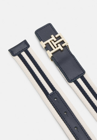 Tommy Hilfiger LUX WEBBING Belt weathered white/space blue mix LUX WEBBING Ремень сочетание выветренного белого и космического синего