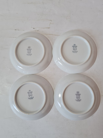 Набор декоративных тарелок винтаж Rheinpfalz  с изображением Нойхаус-Лангенбург-Бюрресхайм-Детнольд, 4шт х 9,5 x 1,5 см, Германия, 1960-70гг.