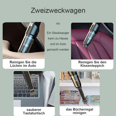 TUABUR TUABUR Akku-Handstaubsauger Kabelloser, wiederaufladbarer tragbarer Handstaubsauger mit 9000 PA, Ausgestattet mit 2 * 2000-mA-Batterien, multifunktionaler kabelloser Handstaubsauger, Geeignet fur Autos, Wohnungen und Buros Schwarz Беспроводной ручн