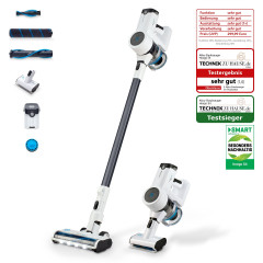 hoogo hoogo Akku-Hand-und Stielstaubsauger S4, 430 W, beutellos, Auch mit Beutel verwendbar. Ideal fur Allergiker  Беспроводной ручной пылесос Hoogo S4, 430 Вт, без мешка, можно использовать и с мешком. Идеально подходит для аллергиков