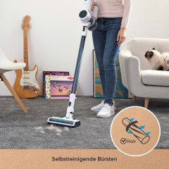 hoogo hoogo Akku-Hand-und Stielstaubsauger S4, 430 W, beutellos, Auch mit Beutel verwendbar. Ideal fur Allergiker  Беспроводной ручной пылесос Hoogo S4, 430 Вт, без мешка, можно использовать и с мешком. Идеально подходит для аллергиков