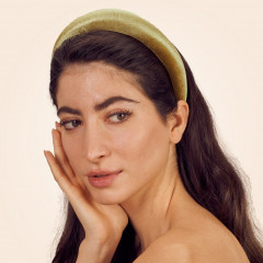 Filippa Firenze Raspoutine Rome- Samt Haarreif Gepolstert Olive Raspoutine Rome Бархатная повязка на голову с подкладкой