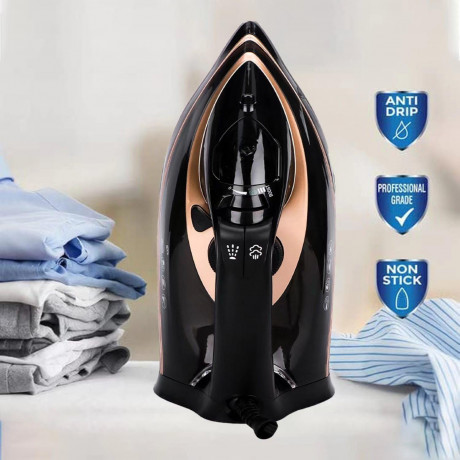 Mutoy Mutoy Dampfbugeleisen Bugeleisen,Dampfbugeleisen 70 g/min Dampf, 120g Extra-Dampfstoss, 2600,00 W, 300ml Wassertank,Keramik-Bugelsohle, Selbstreinigungs, Antikalk Schwarz-Gold Паровой утюг Mutoy, паровой утюг, пар 70 г/мин, дополнительный паровой уд