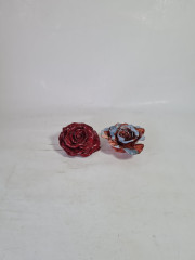 Фигурка винтажная JM, красно-голубая керамика, 2 шт, 9 x 9 x 4,5 см, Германия, 2008г.