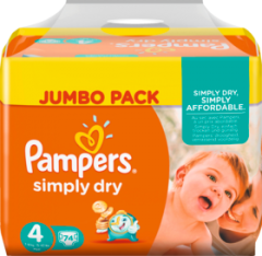 Pampers Baby Dry Подгузники Размер 4 Maxi 7-18 kg Jumbo Pack, 36 шт