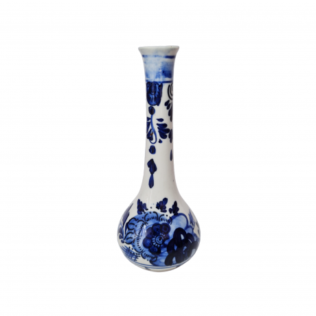 Ваза винтажная Delft Blue, синий цветочный декор, фарфор, 15.5 см, Нидерланды, 1960-70гг.