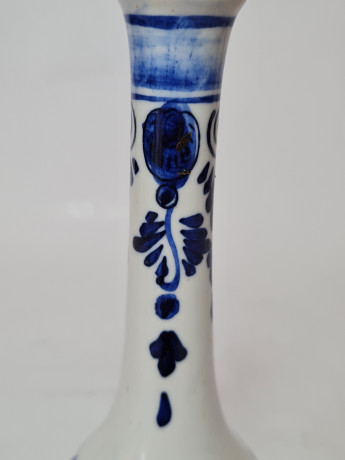 Ваза винтажная Delft Blue, синий цветочный декор, фарфор, 15.5 см, Нидерланды, 1960-70гг.