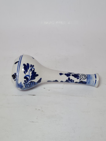Ваза винтажная Delft Blue, синий цветочный декор, фарфор, 15.5 см, Нидерланды, 1960-70гг.