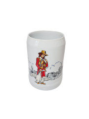 Кружка пивная винтажная Schierling "Охотник с добычей", керамика, 13 см, Германия, 1960-70гг.