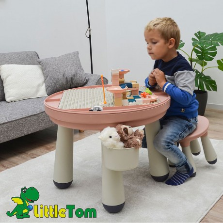 LittleTom Spieltisch rund inkl 1 Stuhl Rosa Игровой стол круглый включая 1 стул розовый