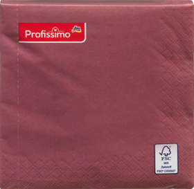 Profissimo Салфетки универсальные Profissimo  Uniservietten 33x33cm 30er Bordeaux, 30 шт