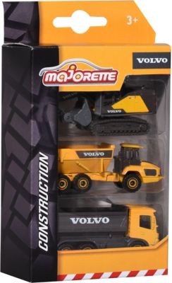 Majorette Volvo 3-tlg. Set Baufahrzeuge Вольво 3 шт. Набор строительных машин