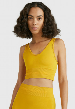 Tommy Hilfiger MID INTENSITY SHINY SEAMLESS  Sports bra countryside yellow MID INTENSITY SHINY SEAMLESS Спортивный бюстгальтер сельский желтый