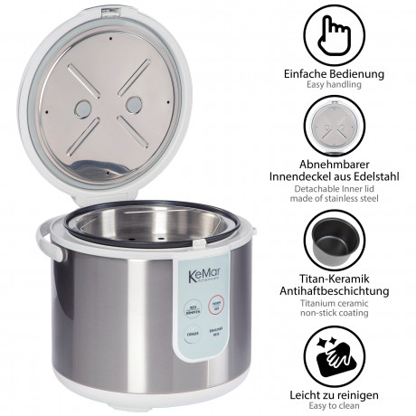 KeMar Kitchenware KeMar Kitchenware Reiskocher KRC-130, 700 W, 4 Programme KeMar Kitchenware рисоварка KRC-130, 700 Вт, 4 программы