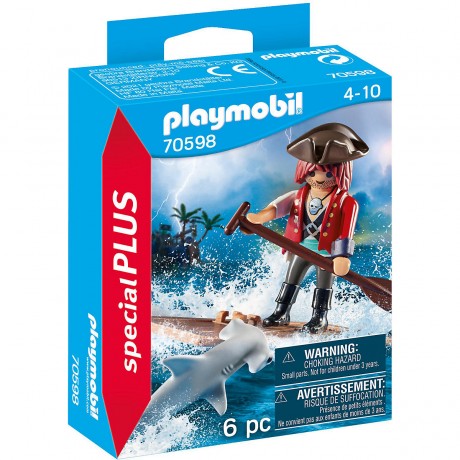 PLAYMOBIL PLAYMOBIL 70598 Pirat mit Floss und Hammerhai PLAYMOBIL 70598 пират с плотом и акула-молот