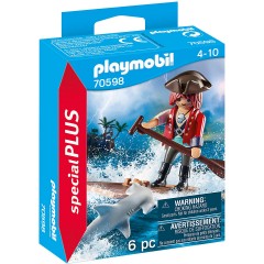PLAYMOBIL PLAYMOBIL 70598 Pirat mit Floss und Hammerhai PLAYMOBIL 70598 пират с плотом и акула-молот