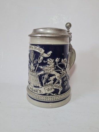  Simon Peter Gerz I Винтажная пивная кружка с металлической крышкой, Германия, 1960-70гг.