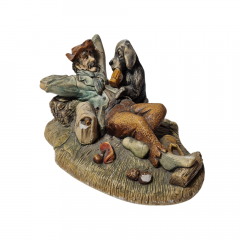 Naturecraft England Винтажная статуэтка ручной работы "Мужчина с собакой", 18см x 10см, Англия, 1960-70гг.