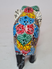 Фигурки декоративные винтажные "Слоны", дерево, ручная работа, 3 штуки х 12 x 13 см, Шри-Ланка, 1970-80гг.