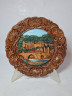 Резная разноцветная тарелка из дерева винтажная "г. Гейдельберг " Geschnitztes Holzwandteller, 24 x 3 см, Германия, 1960-70гг.