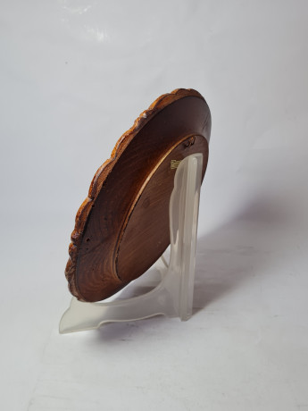 Резная разноцветная тарелка из дерева винтажная "г. Гейдельберг " Geschnitztes Holzwandteller, 24 x 3 см, Германия, 1960-70гг.