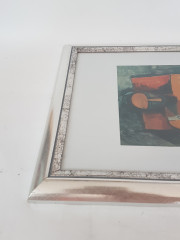 Картина винтажная "Женщина с веером " Пабло Пикассо, деревянная рама, 24 x 34 см, Германия, 1960-70гг.