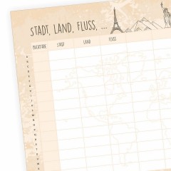 nikima Papeterie A4 Spielblock Stadt Land Fluss Reisespiel Reisespiele Игровая площадка Papeterie A4 игра в город