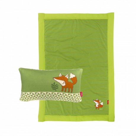 sigikid Baby Kuscheldecke  Kissen Set 2-tlg. Fuchs Forest Fox grun Spieldecken Комплект подушек для детского одеяла из 2-х предметов. Fox Forest Зеленые игровые коврики Fox