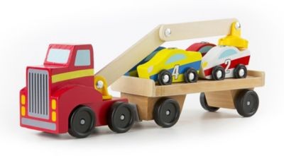 Melissa  Doug Magnetischer Autoverladekran aus Holz mit Fahrzeugen Деревянный магнитный автомобильный кран с транспортными средствами