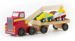 Melissa  Doug Magnetischer Autoverladekran aus Holz mit Fahrzeugen Деревянный магнитный автомобильный кран с транспортными средствами