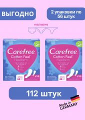 Carefree Slipeinlage Cotton Feel Flexiform ohne Duft 56 St, Карефри Ежедневные прокладки с хлопком Флексиформ 56шт, 2 упаковки (112шт)