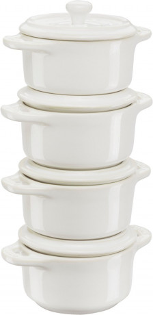 Staub Staub Cocotte Set 4-tlg. elfenbein Кокотный набор «Пыль» 4 шт.